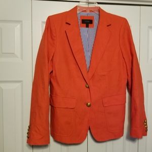 J. Crew Rhodes Coral Linen Blazer